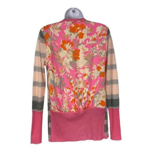 Clements Ribeiro Portobello Striped & Floral Open Cardigan Sweater Size S - Picture 3 of 6